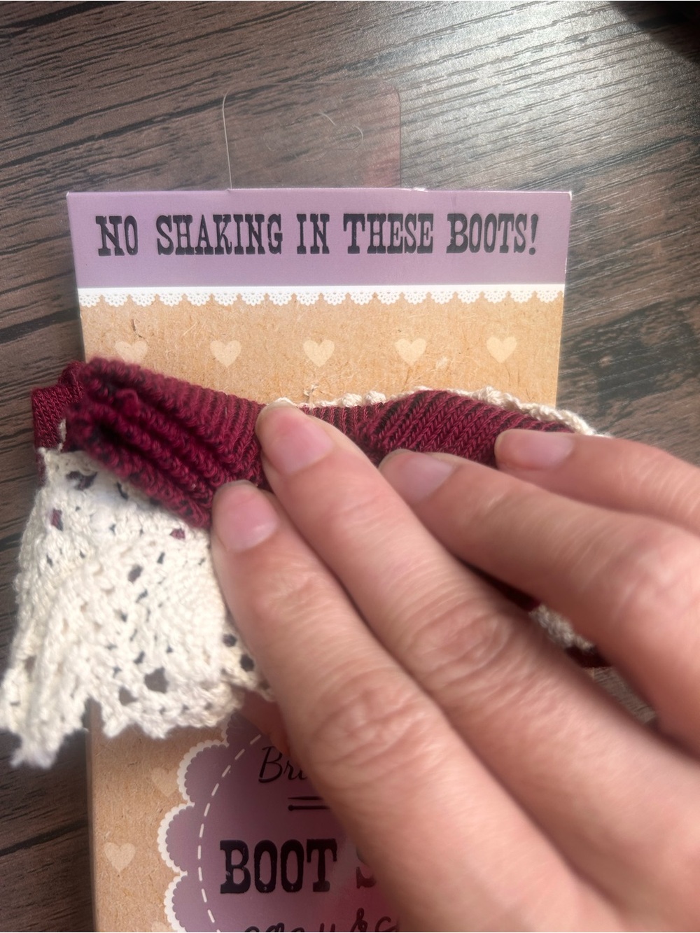 Britt's Knits Women's Lace Cuff Boot Socks - Burgundy - Picture 3 of 7